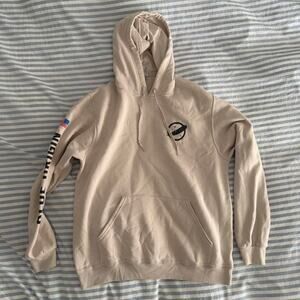 Cream blue origin aerospace hoodie